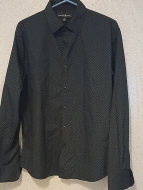 Beverly Hills Polo Club Black Shirt with Microdot Pattern